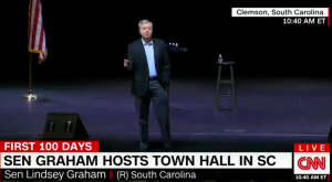 Lindsey Graham feels the love [not] at town hall