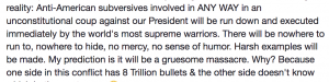 Trump-Loving ‘Patriot’ Threatens ‘Gruesome Massacre’ If Trump Is Impeached (oppositionreport.com)