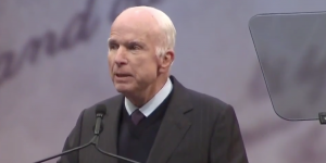 In less than one minute, John McCain immolates Trump, Bannon, and “half-baked spurious nationalism”
