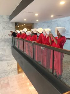 ‘Handmaids’ taunt Kavanaugh, Republicans before hearings