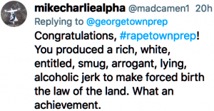 ‘Rapetown Prep!’: Kavanaugh’s elite private school gets scorched after tweeting tone-deaf congratulations (rawstory.com)
